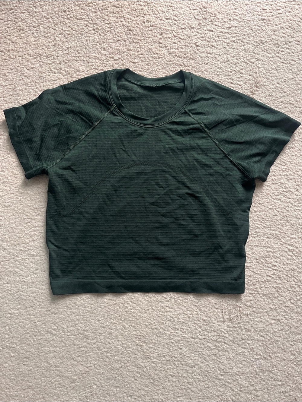 Lululemon Swiftly Cropped Tee- Forest Green 8